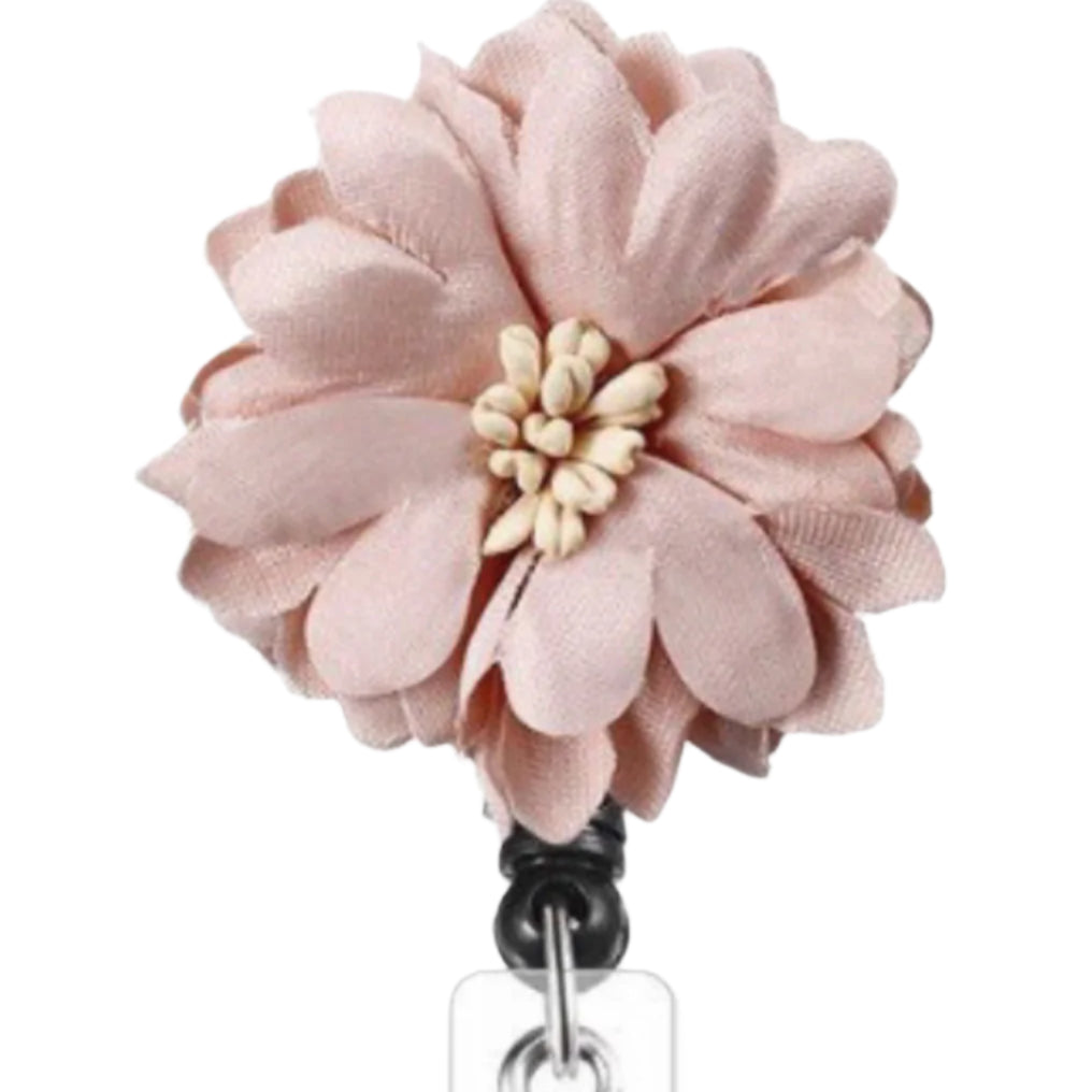 Flower Retractable Reel Badge Holder