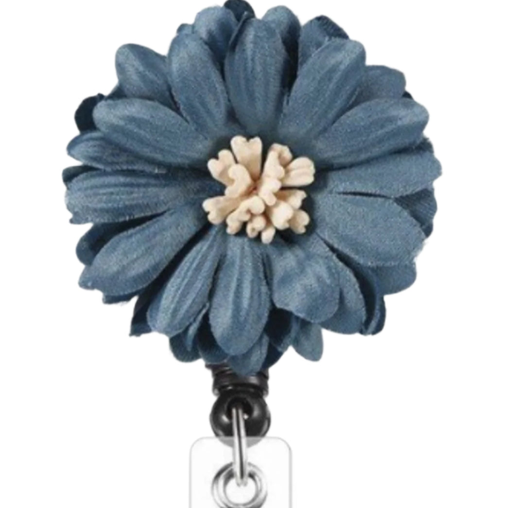 Flower Retractable Reel Badge Holder