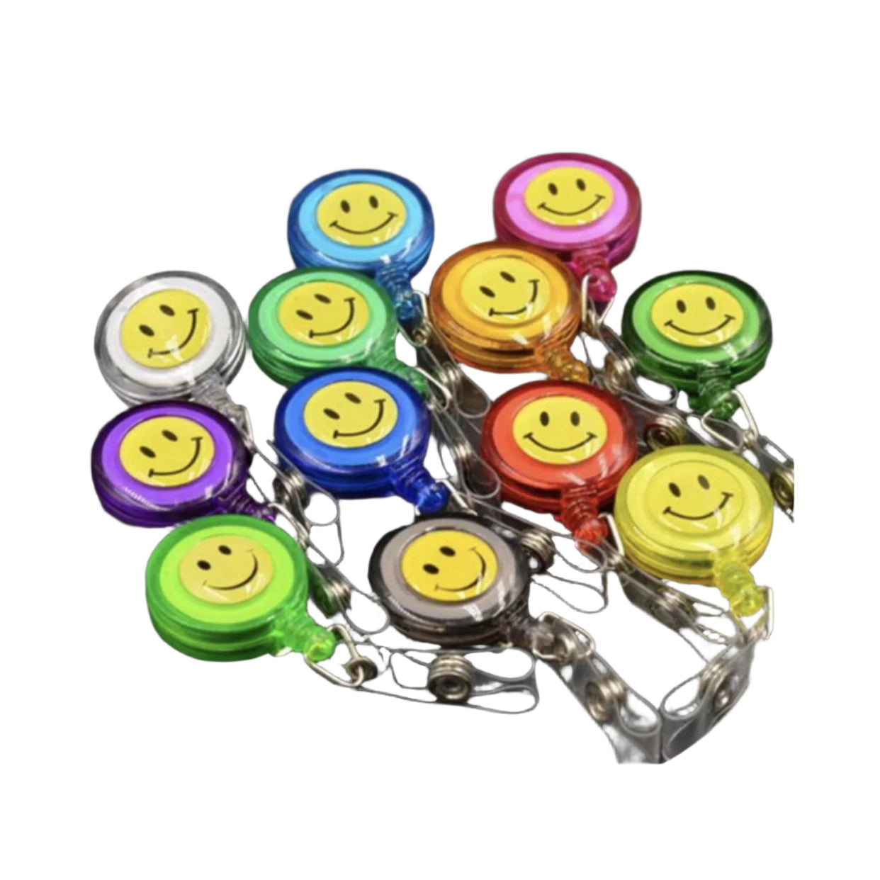 Smiley Retractable Reel Badge Holder