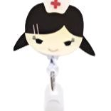 Cartoon Nurse Retractable Reel Badge Holder