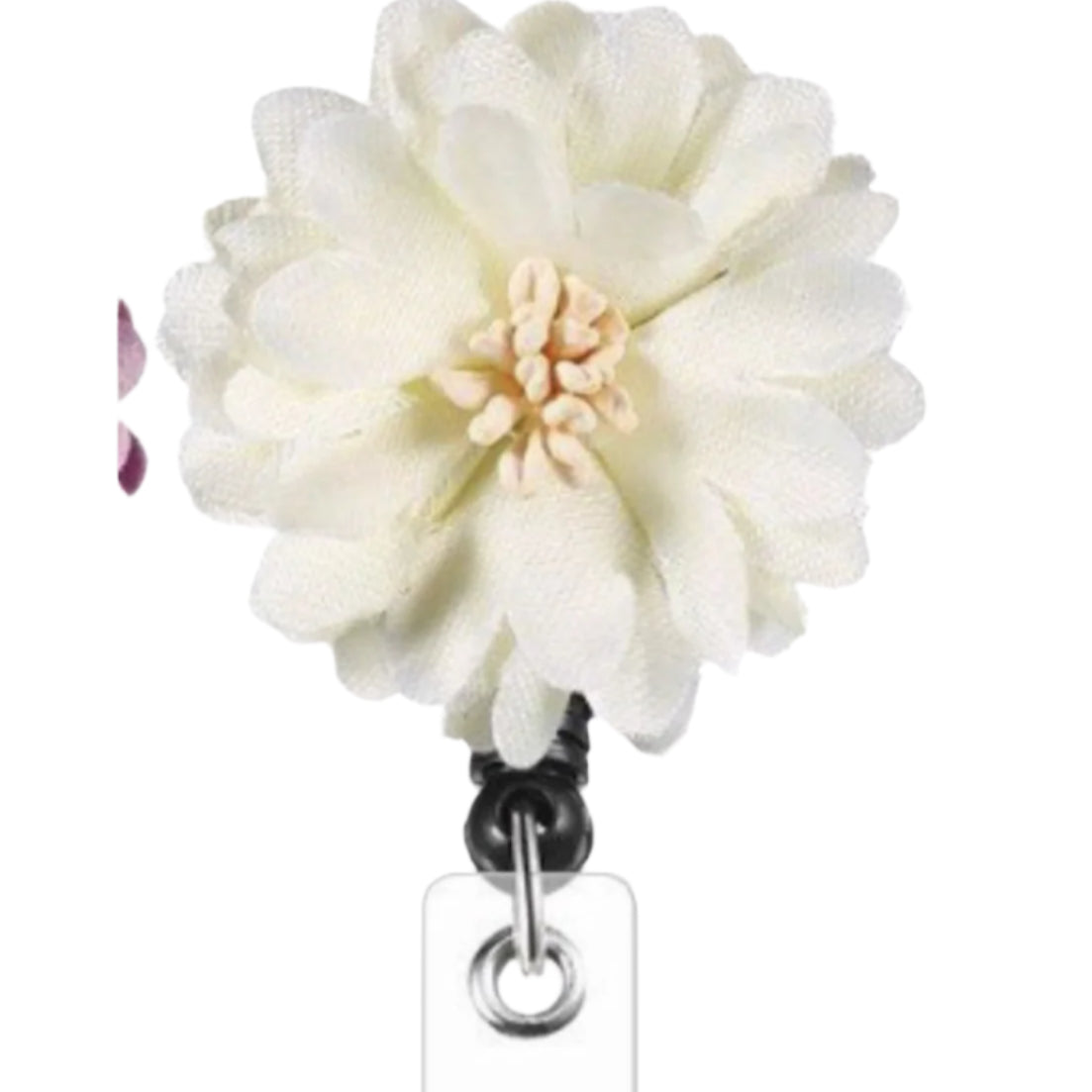 Flower Retractable Reel Badge Holder