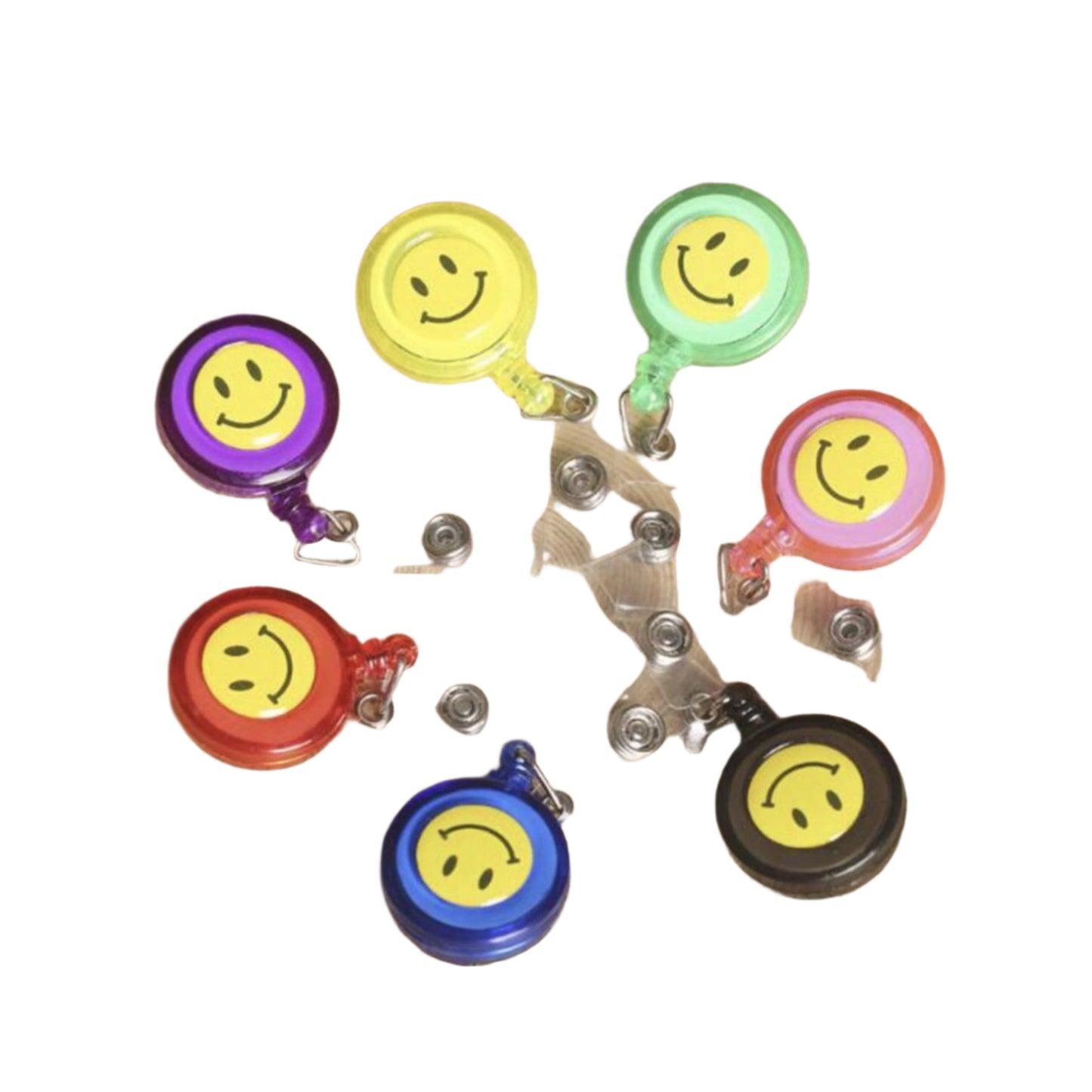 Smiley Retractable Reel Badge Holder