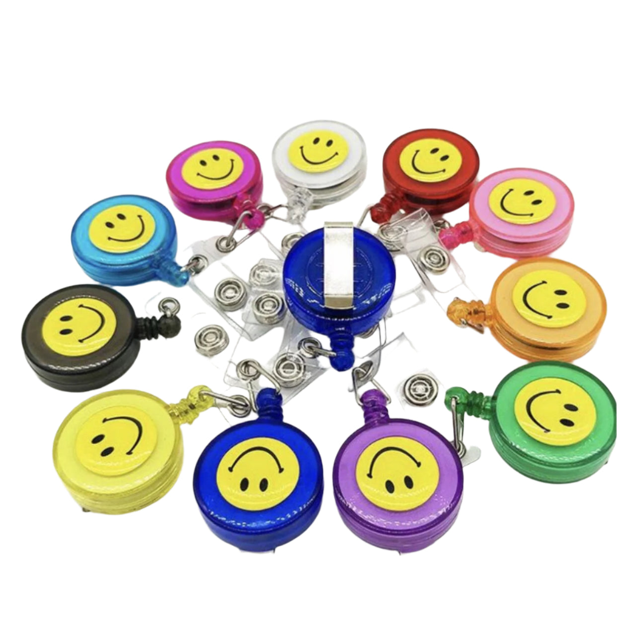 Smiley Retractable Reel Badge Holder