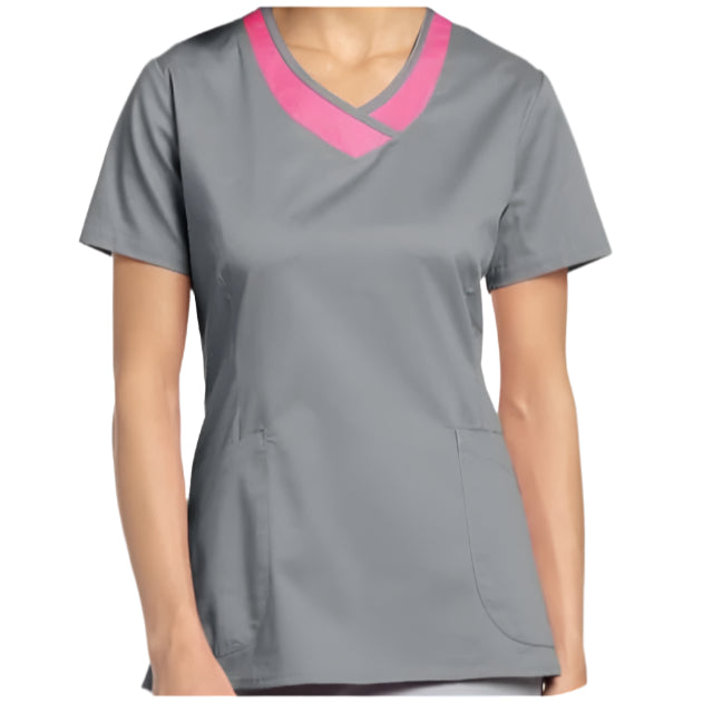 Allure Curved V Neck Solid Scrub tops