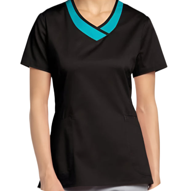 Allure Curved V Neck Solid Scrub tops